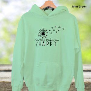 be happy motivational oversized hoodie